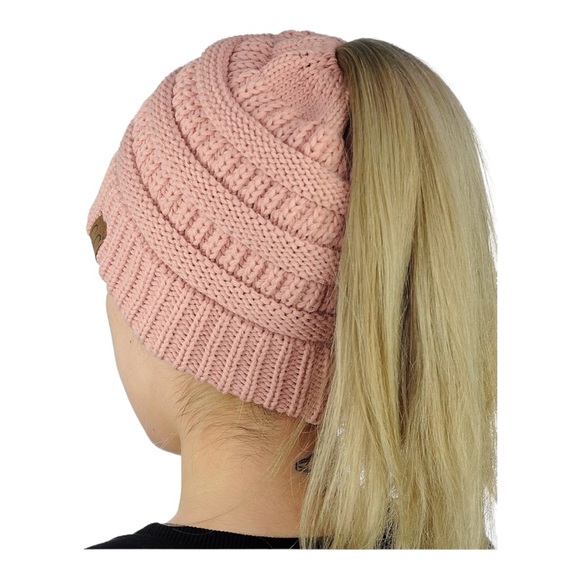 CC Ponytail Beanie - Blush Pink - Picture 3 of 9